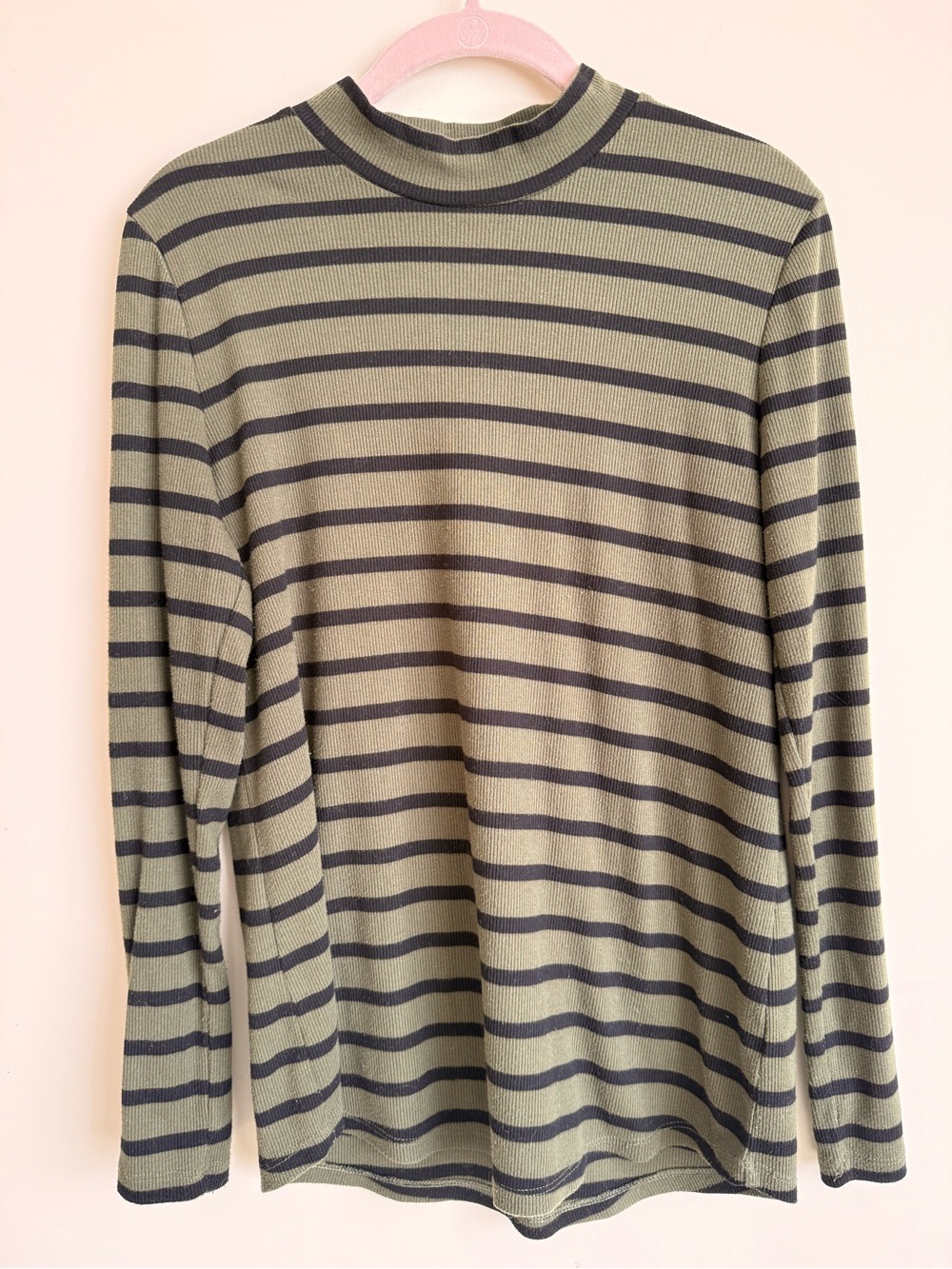 Old Navy Olive & Black Striped Long-Sleeve Tee